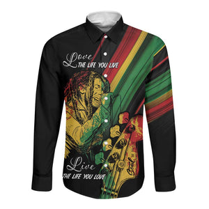 Personalised Afro Vibes Long Sleeve Button Shirt Reggae King - Live The Way You Love