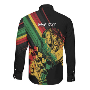 Personalised Afro Vibes Long Sleeve Button Shirt Reggae King - Live The Way You Love