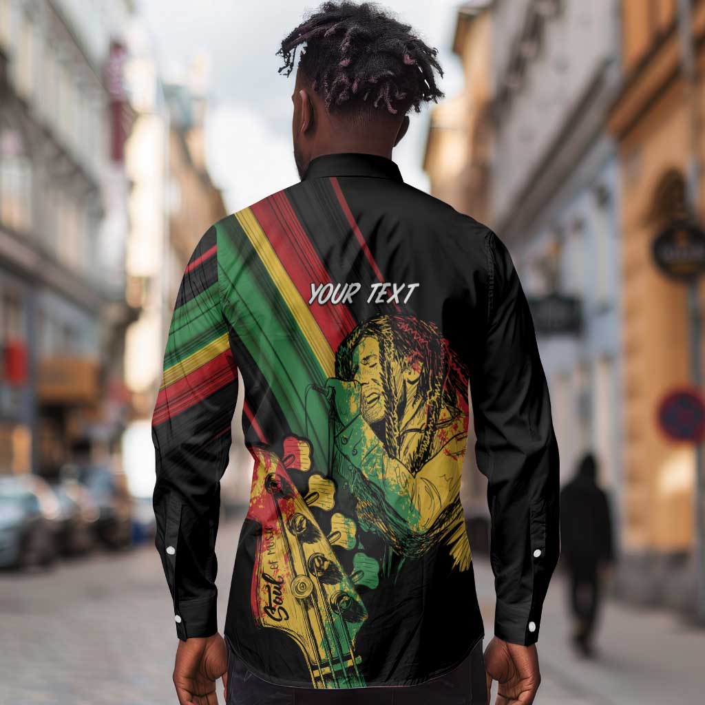 Personalised Afro Vibes Long Sleeve Button Shirt Reggae King - Live The Way You Love