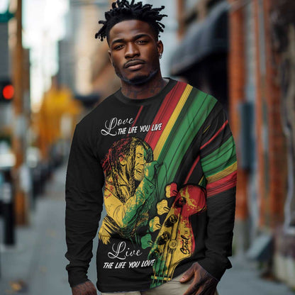 Personalised Afro Vibes Long Sleeve Shirt Reggae King - Live The Way You Love