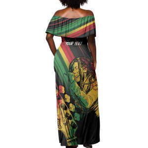 Personalised Afro Vibes Off Shoulder Maxi Dress Reggae King - Live The Way You Love