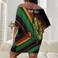 Personalised Afro Vibes Off Shoulder Short Dress Reggae King - Live The Way You Love