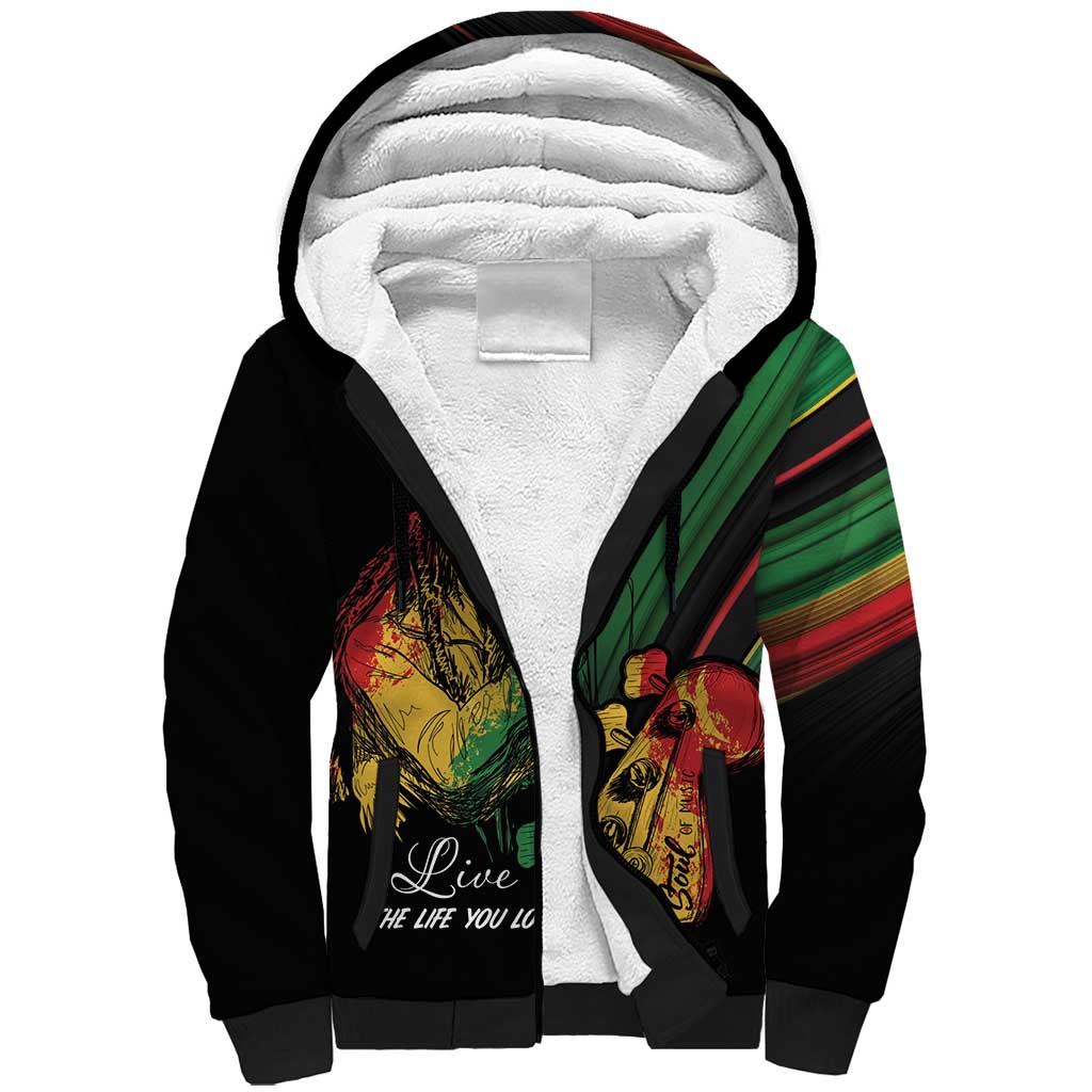 Personalised Afro Vibes Sherpa Hoodie Reggae King - Live The Way You Love