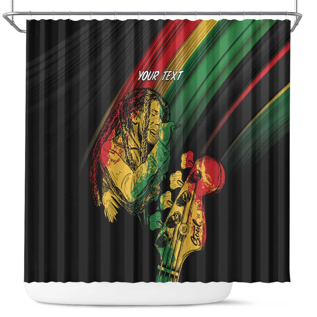 Personalised Afro Vibes Shower Curtain Reggae King - Live The Way You Love