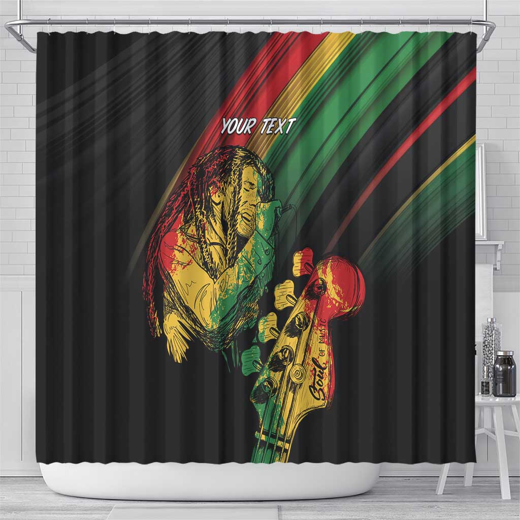 Personalised Afro Vibes Shower Curtain Reggae King - Live The Way You Love