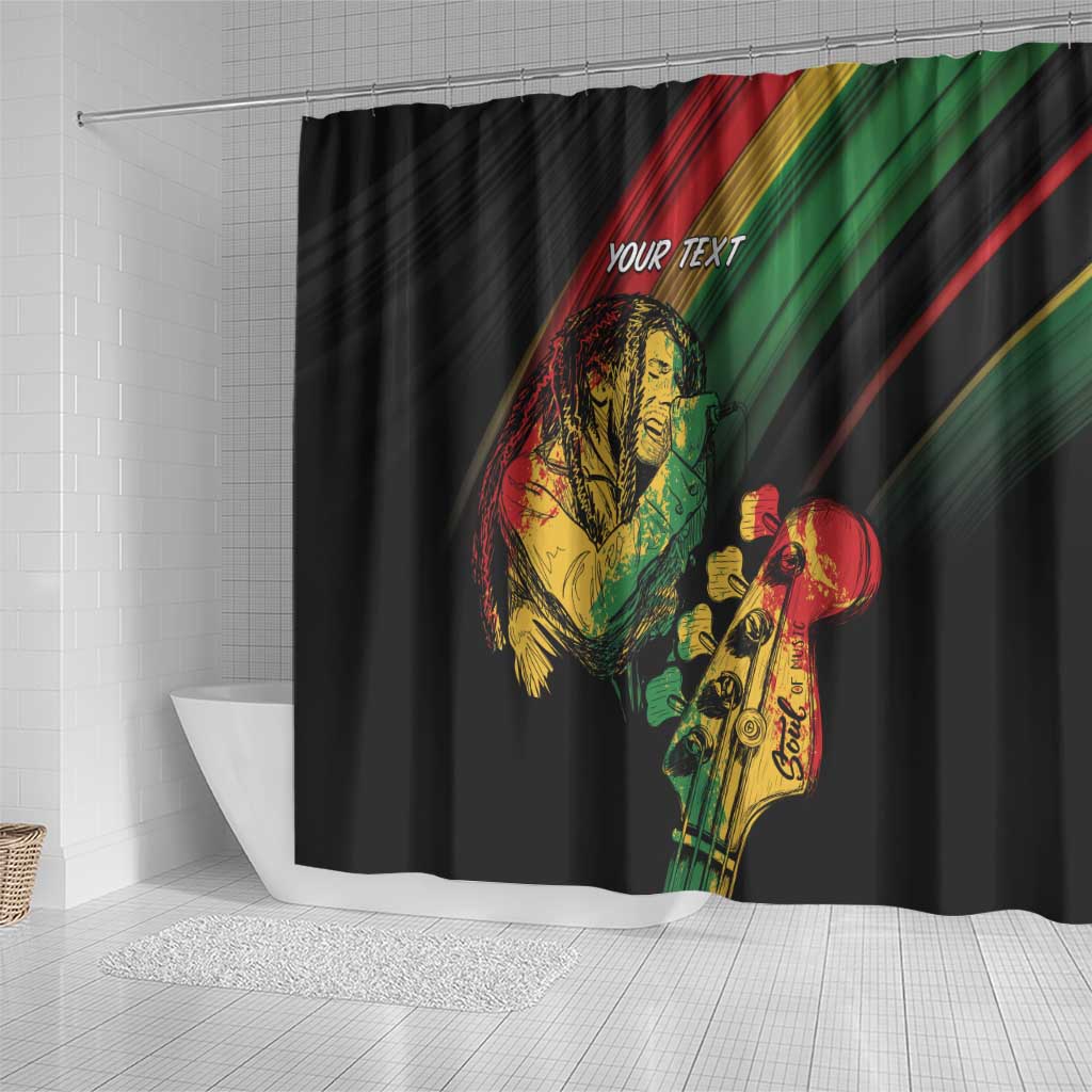 Personalised Afro Vibes Shower Curtain Reggae King - Live The Way You Love