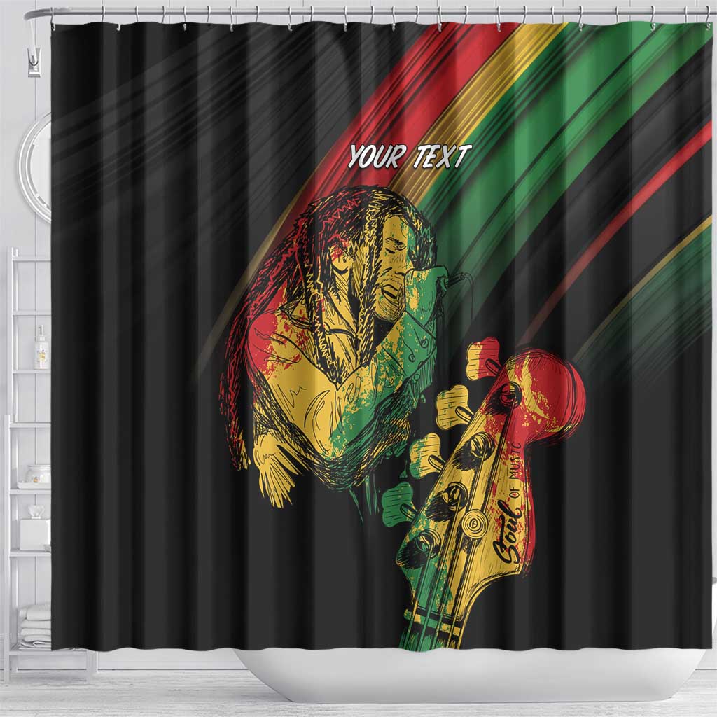 Personalised Afro Vibes Shower Curtain Reggae King - Live The Way You Love