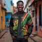 Personalised Afro Vibes Sleeve Zip Bomber Jacket Reggae King - Live The Way You Love