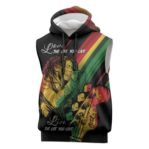 Personalised Afro Vibes Sleeveless Hoodie Reggae King - Live The Way You Love - African Pride