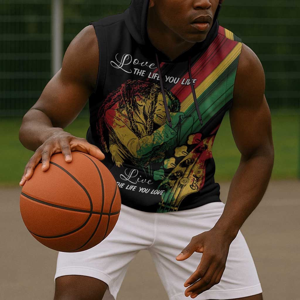 Personalised Afro Vibes Sleeveless Hoodie Reggae King - Live The Way You Love - African Pride