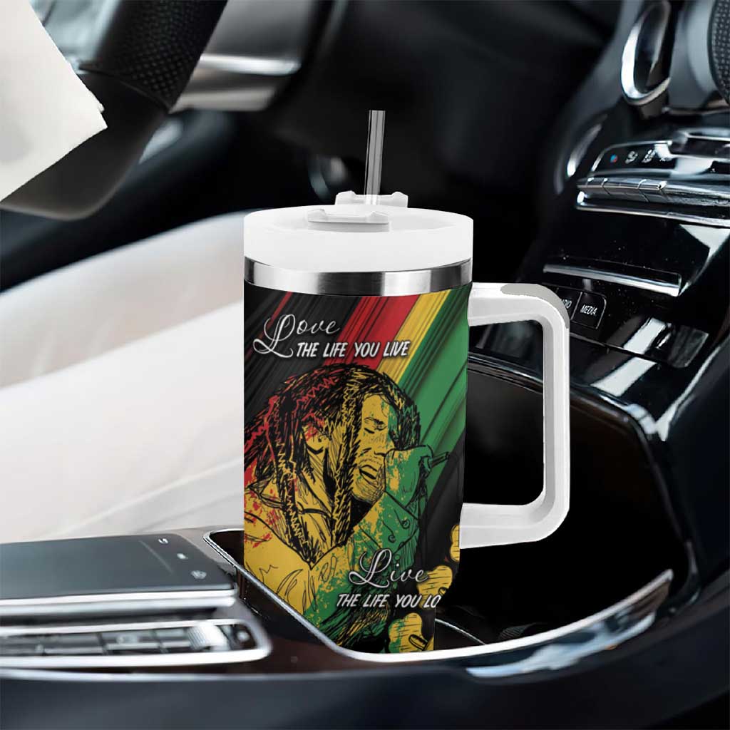 Personalised Afro Vibes Tumbler With Handle Reggae King - Live The Way You Love