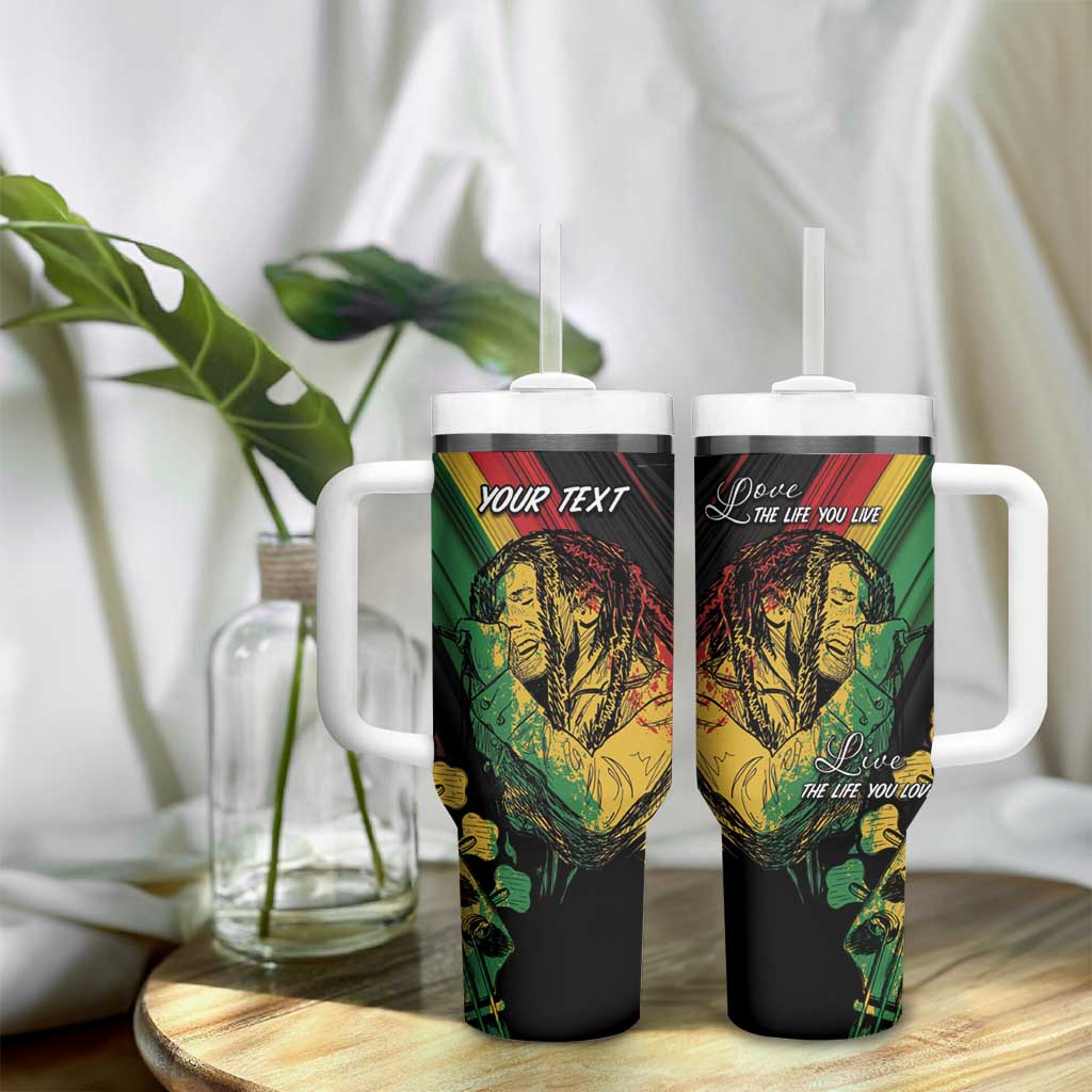 Personalised Afro Vibes Tumbler With Handle Reggae King - Live The Way You Love
