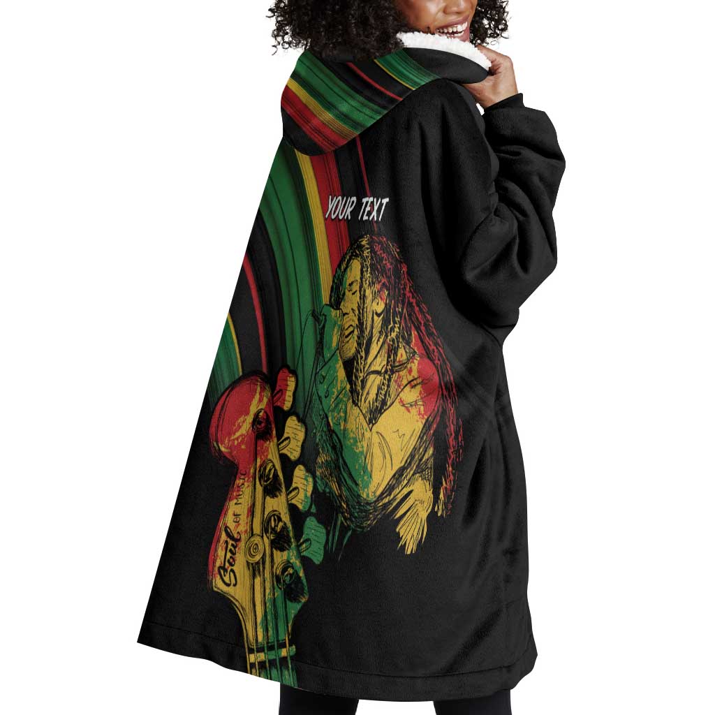 Personalised Afro Vibes Wearable Blanket Hoodie Reggae King - Live The Way You Love