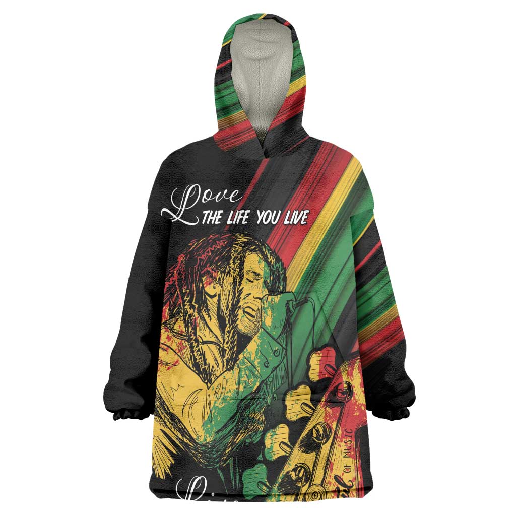 Personalised Afro Vibes Wearable Blanket Hoodie Reggae King - Live The Way You Love