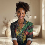 Personalised Afro Vibes Women Casual Shirt Reggae King - Live The Way You Love LT7