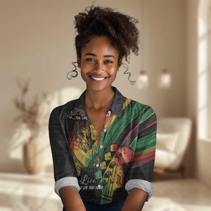 Personalised Afro Vibes Women Casual Shirt Reggae King - Live The Way You Love LT7