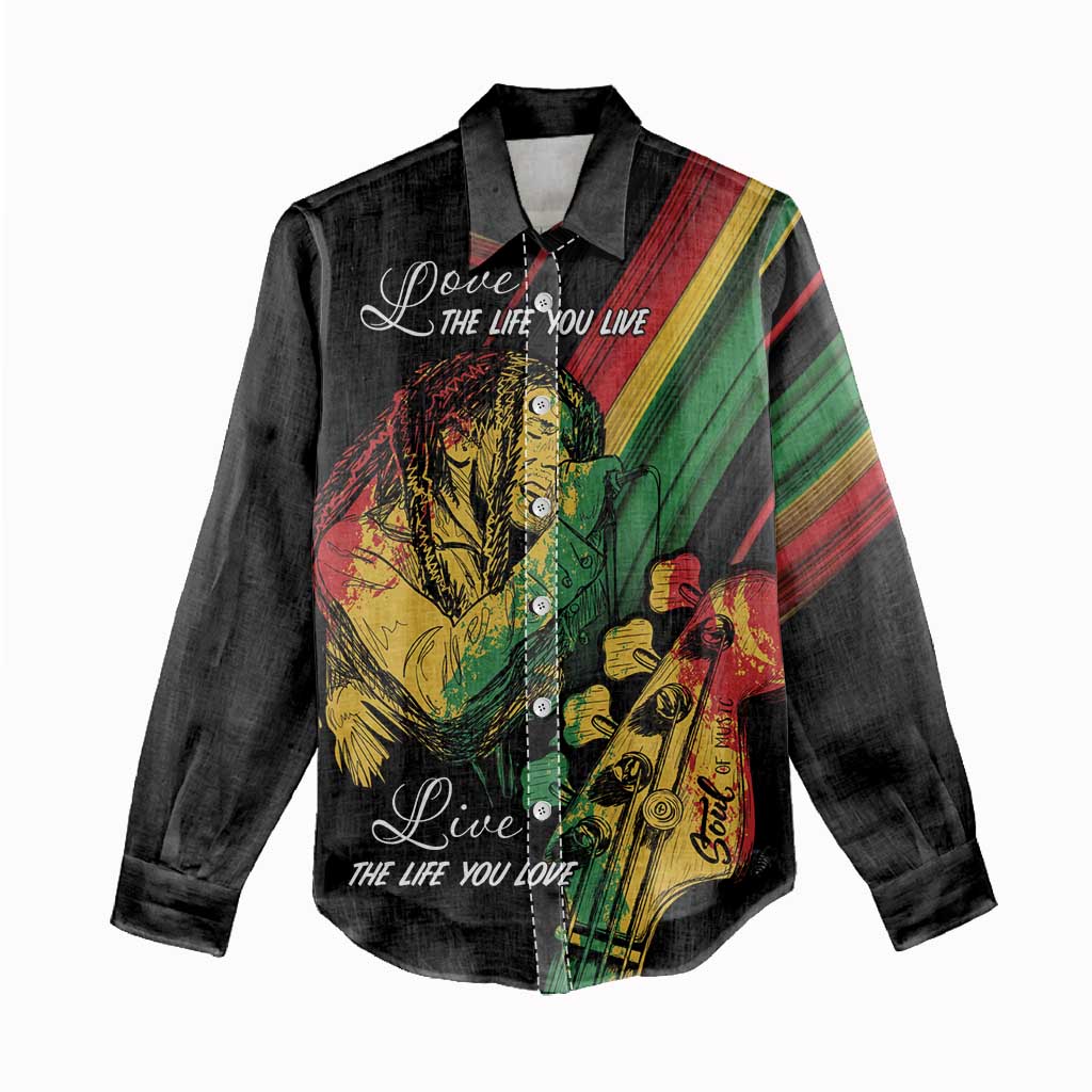 Personalised Afro Vibes Women Casual Shirt Reggae King - Live The Way You Love LT7