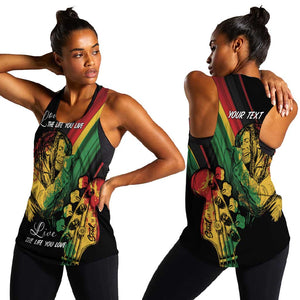 Personalised Afro Vibes Women Racerback Tank Reggae King - Live The Way You Love