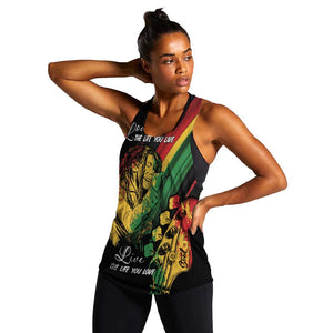 Personalised Afro Vibes Women Racerback Tank Reggae King - Live The Way You Love
