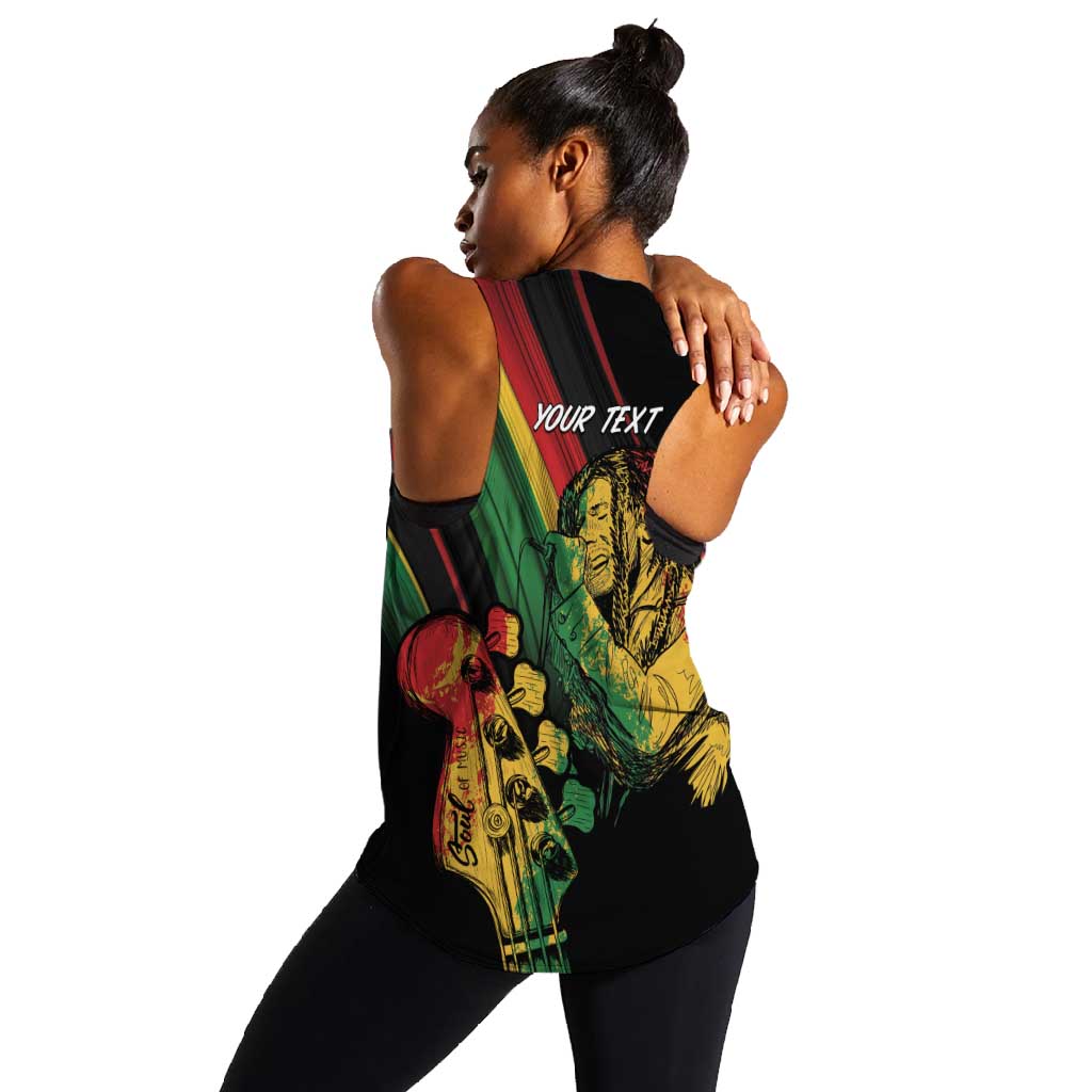 Personalised Afro Vibes Women Racerback Tank Reggae King - Live The Way You Love