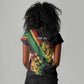 Personalised Afro Vibes Women V-Neck T-Shirt Reggae King - Live The Way You Love