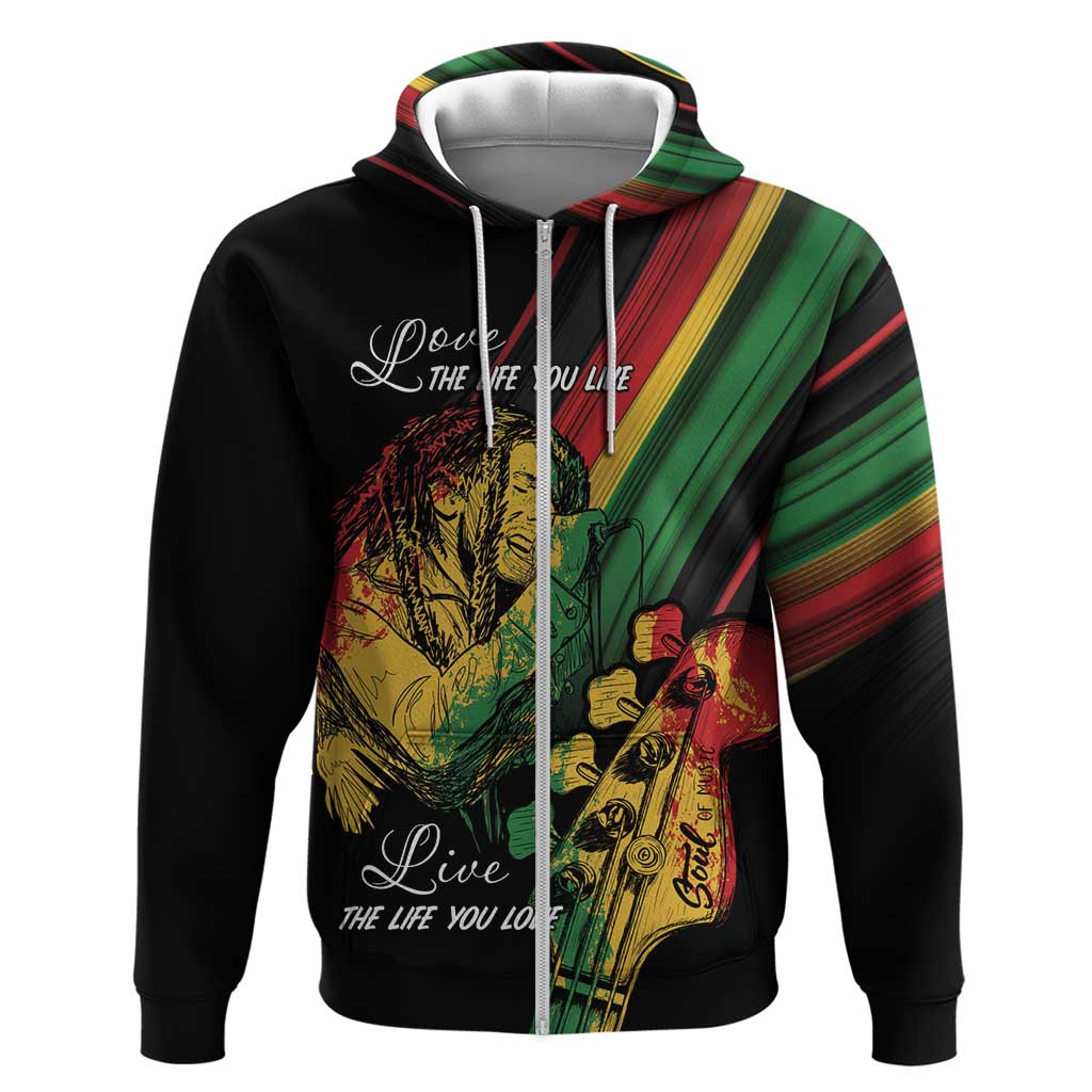Personalised Afro Vibes Zip Hoodie Reggae King - Live The Way You Love