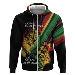 Personalised Afro Vibes Zip Hoodie Reggae King - Live The Way You Love