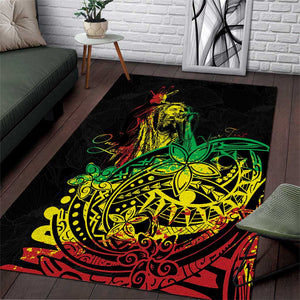 Personalised Jawaiian Reggae Area Rug Afro-Polynesian Style