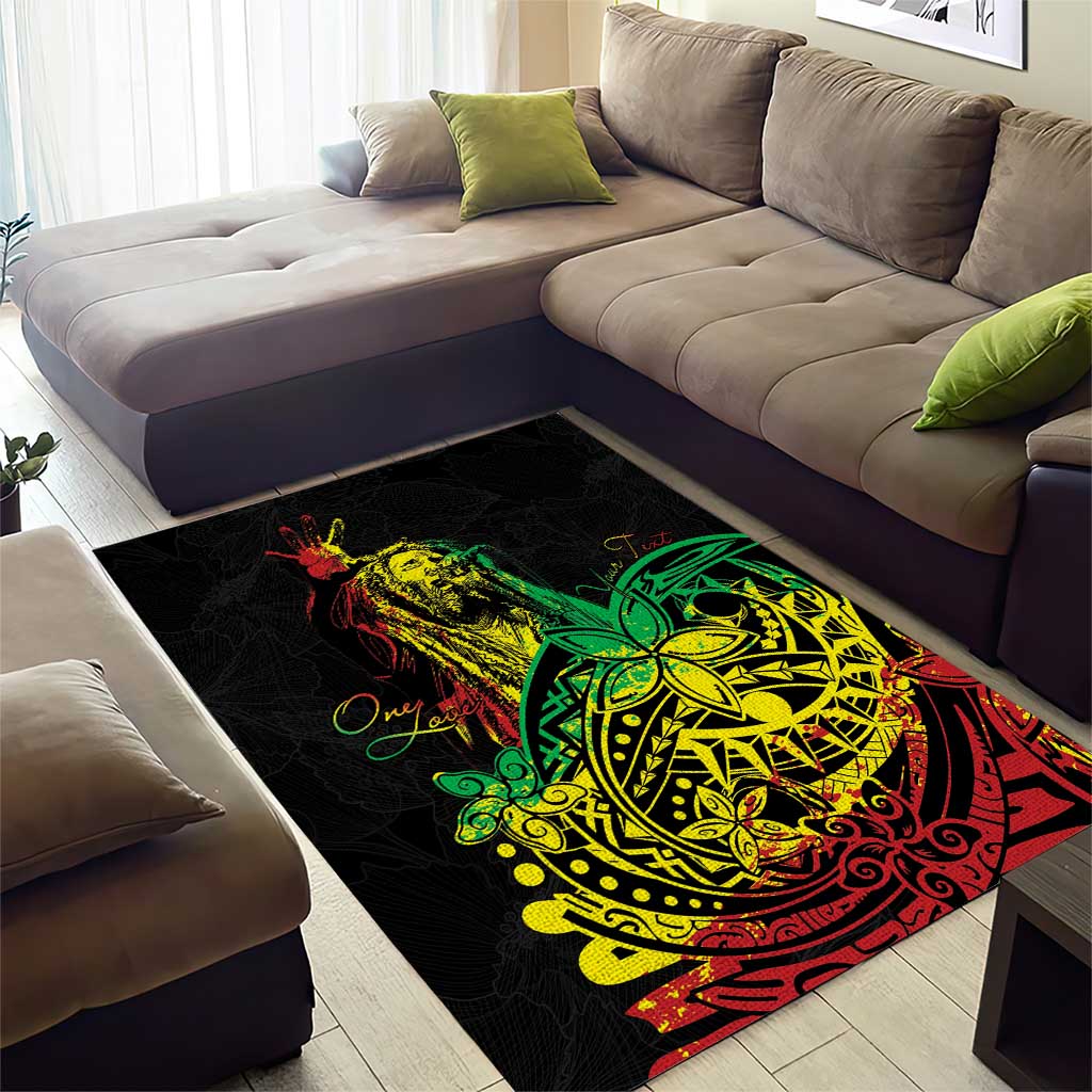 Personalised Jawaiian Reggae Area Rug Afro-Polynesian Style