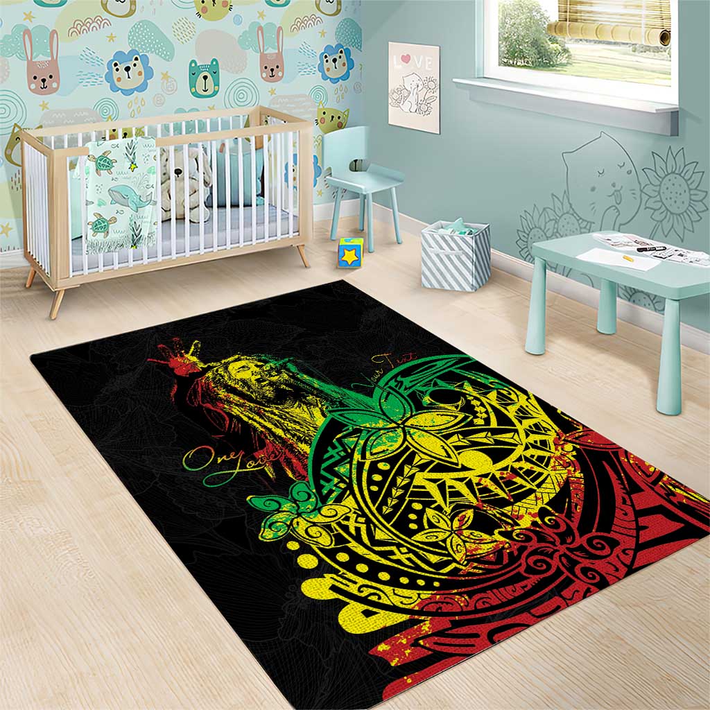 Personalised Jawaiian Reggae Area Rug Afro-Polynesian Style