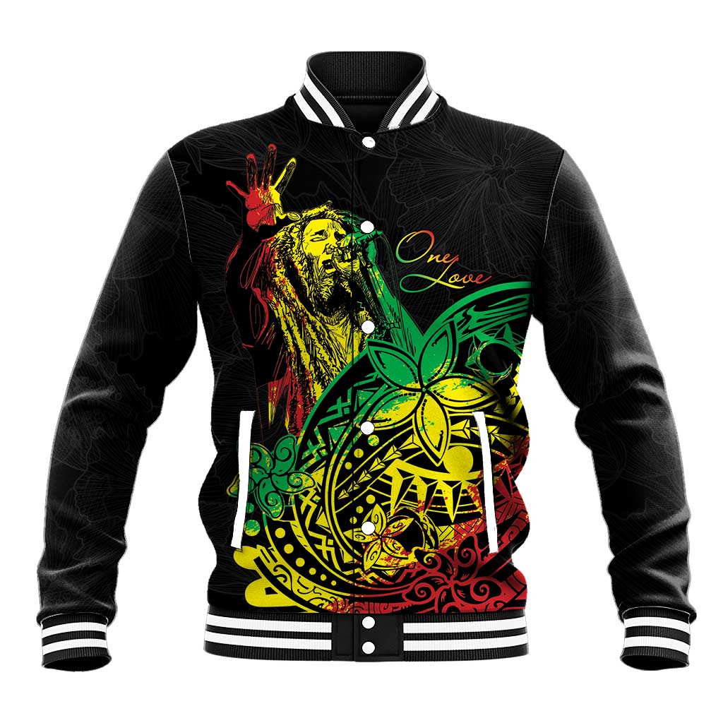 Personalised Jawaiian Reggae Baseball Jacket Afro-Polynesian Style