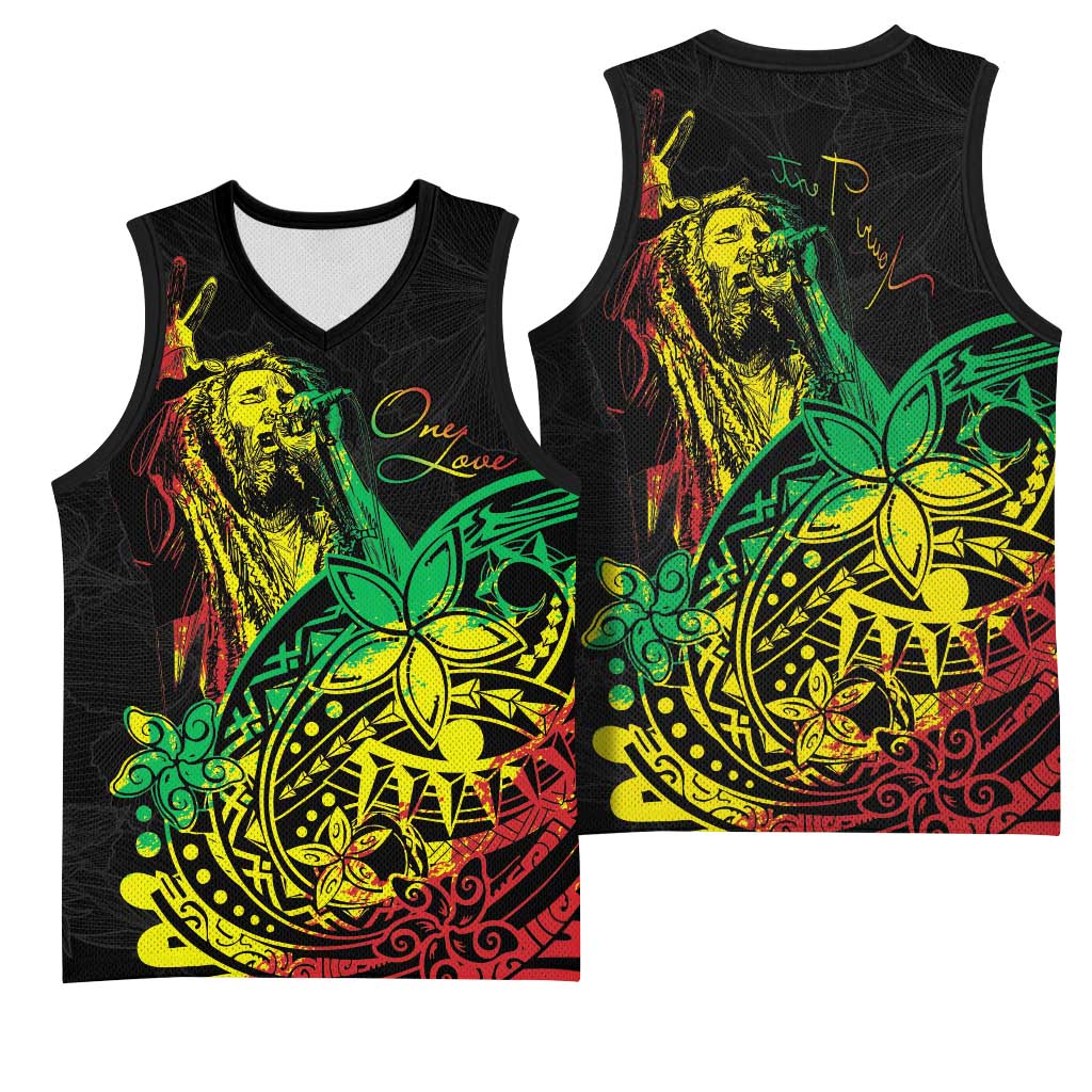 Personalised Jawaiian Reggae Basketball Jersey Afro-Polynesian Style - African Pride