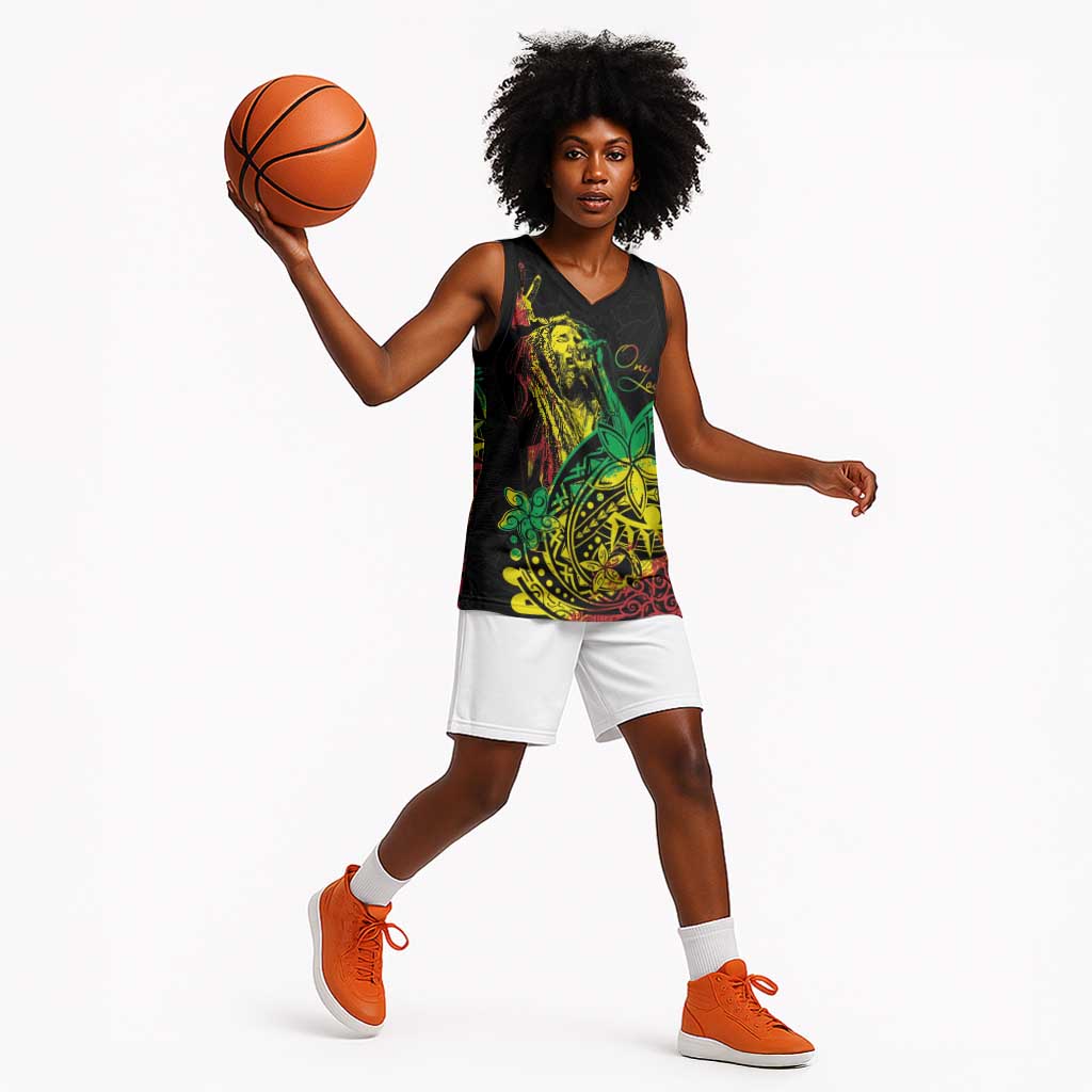 Personalised Jawaiian Reggae Basketball Jersey Afro-Polynesian Style - African Pride