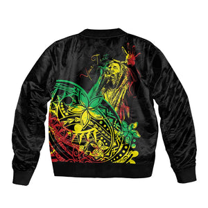 Personalised Jawaiian Reggae Bomber Jacket Afro-Polynesian Style