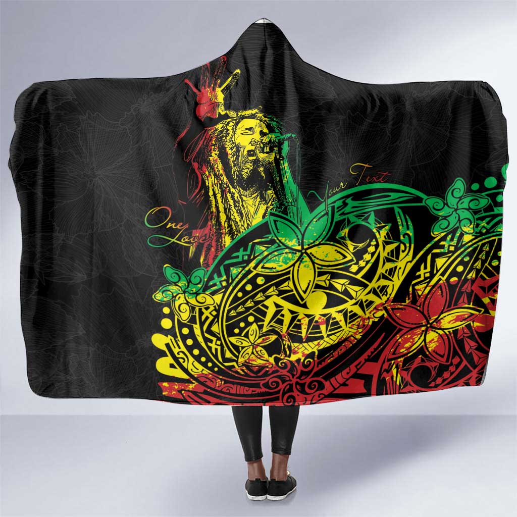 Personalised Jawaiian Reggae Hooded Blanket Afro-Polynesian Style