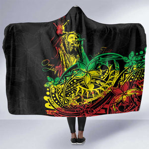 Personalised Jawaiian Reggae Hooded Blanket Afro-Polynesian Style