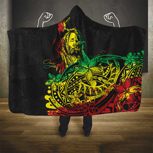 Personalised Jawaiian Reggae Hooded Blanket Afro-Polynesian Style