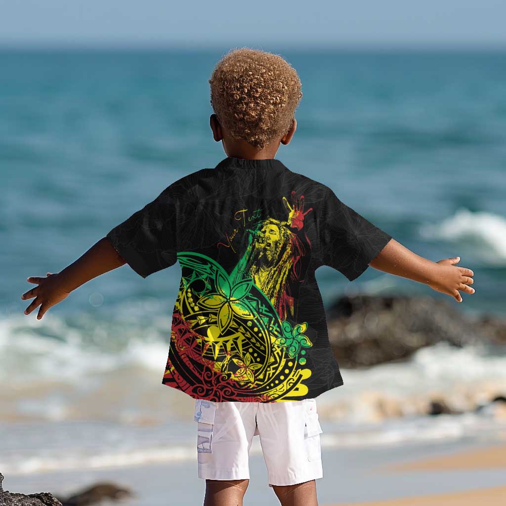 Personalised Jawaiian Reggae Kid Hawaiian Shirt Afro-Polynesian Style