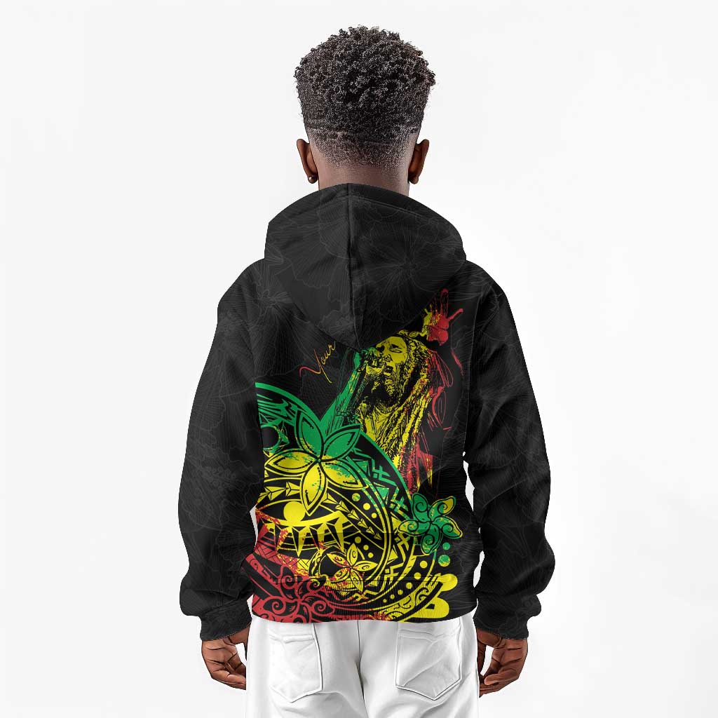 Personalised Jawaiian Reggae Kid Hoodie Afro-Polynesian Style