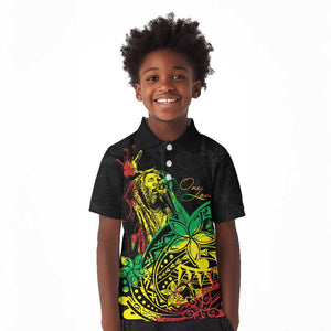 Personalised Jawaiian Reggae Kid Polo Shirt Afro-Polynesian Style