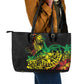 Personalised Jawaiian Reggae Leather Tote Bag Afro-Polynesian Style
