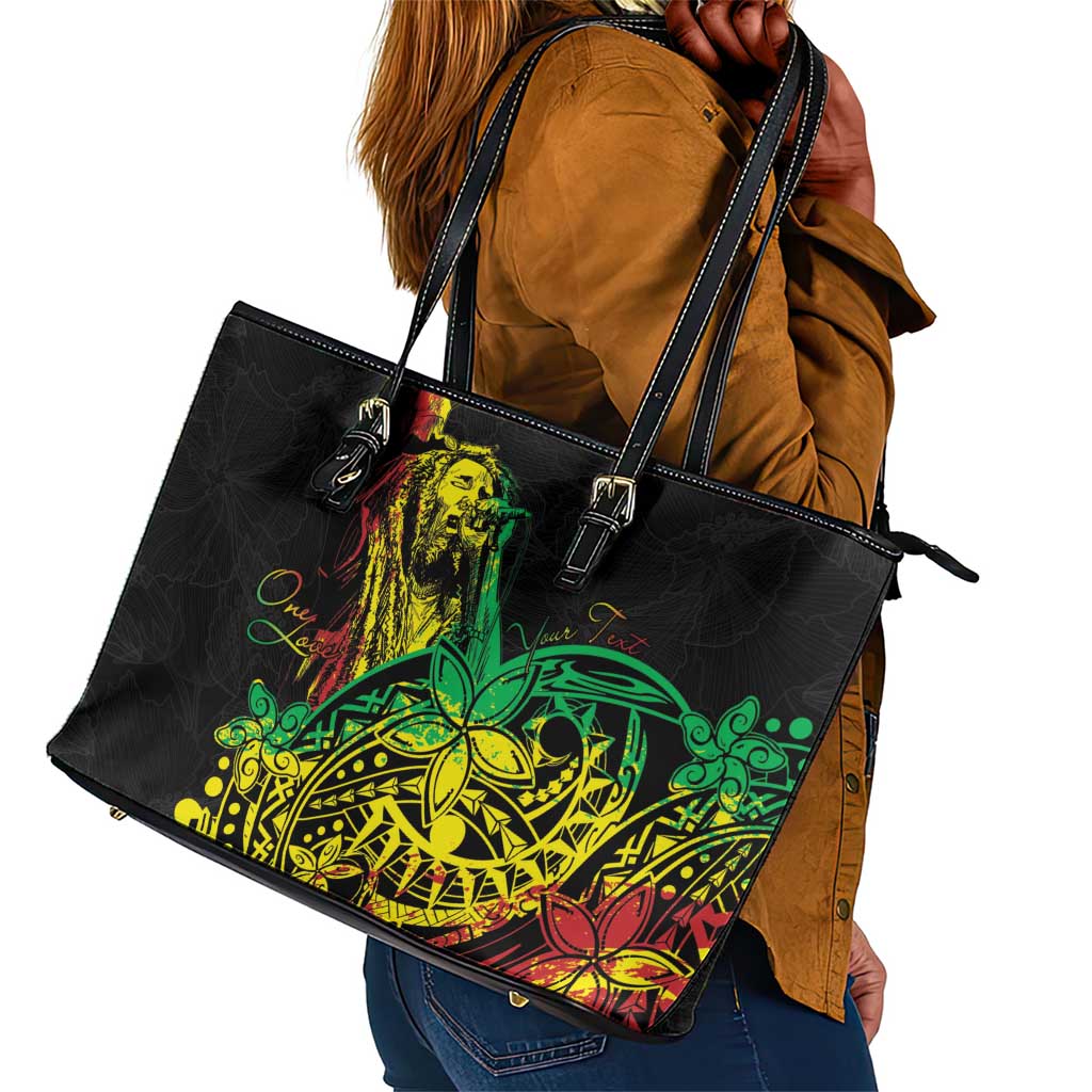Personalised Jawaiian Reggae Leather Tote Bag Afro-Polynesian Style