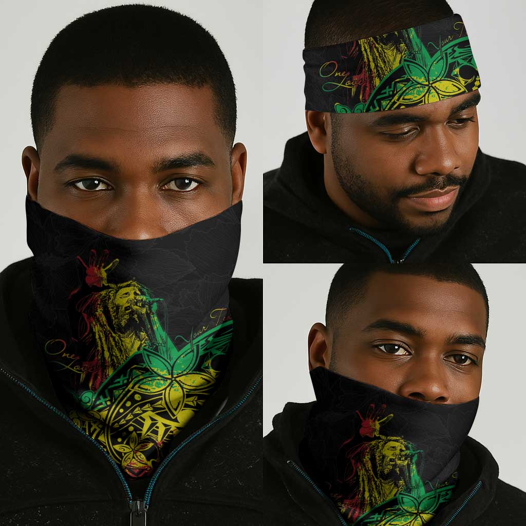 Personalised Jawaiian Reggae Neck Gaiter Afro-Polynesian Style LT7
