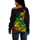 Personalised Jawaiian Reggae Off Shoulder Sweater Afro-Polynesian Style