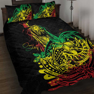 Personalised Jawaiian Reggae Quilt Bed Set Afro-Polynesian Style