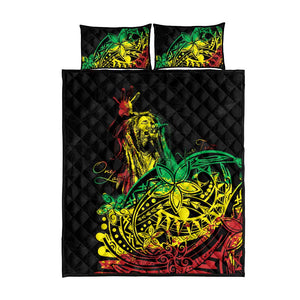 Personalised Jawaiian Reggae Quilt Bed Set Afro-Polynesian Style