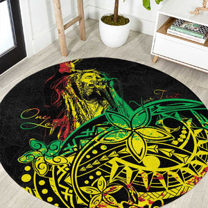 Personalised Jawaiian Reggae Round Carpet Afro-Polynesian Style
