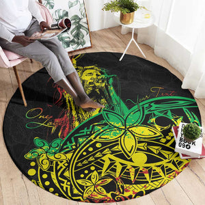 Personalised Jawaiian Reggae Round Carpet Afro-Polynesian Style