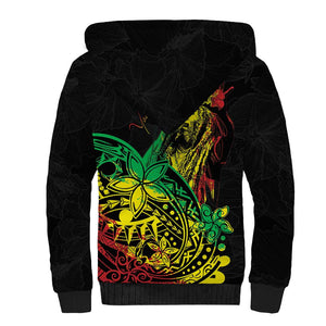 Personalised Jawaiian Reggae Sherpa Hoodie Afro-Polynesian Style