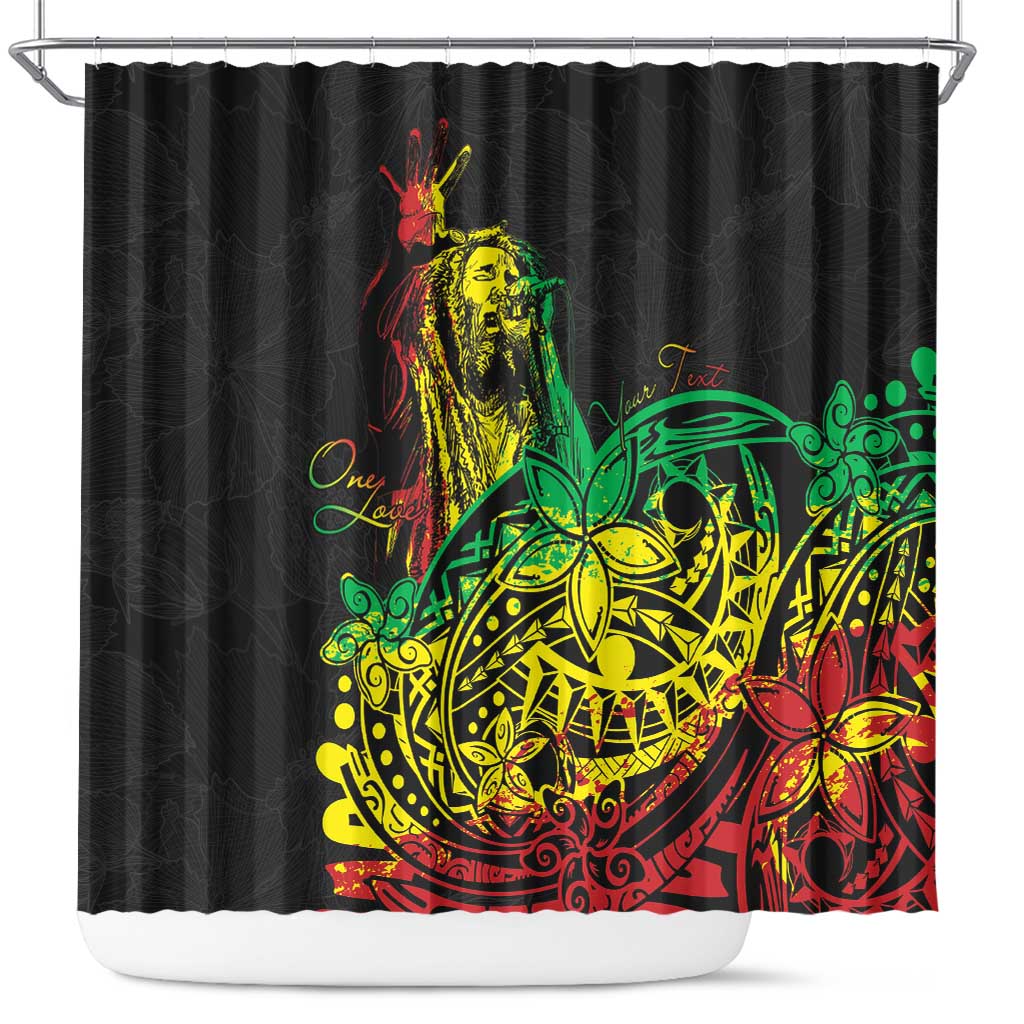 Personalised Jawaiian Reggae Shower Curtain Afro-Polynesian Style